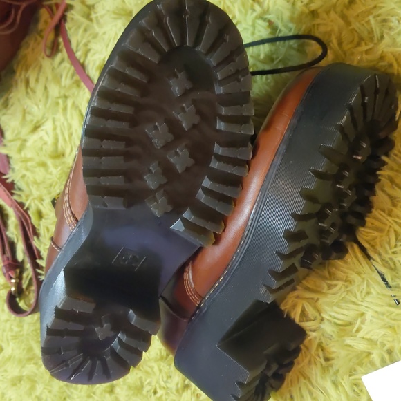 Sz 8 Women's Brown Chunky Dr. Martens Boots Used Excellent Condition - Picture 5 of 7